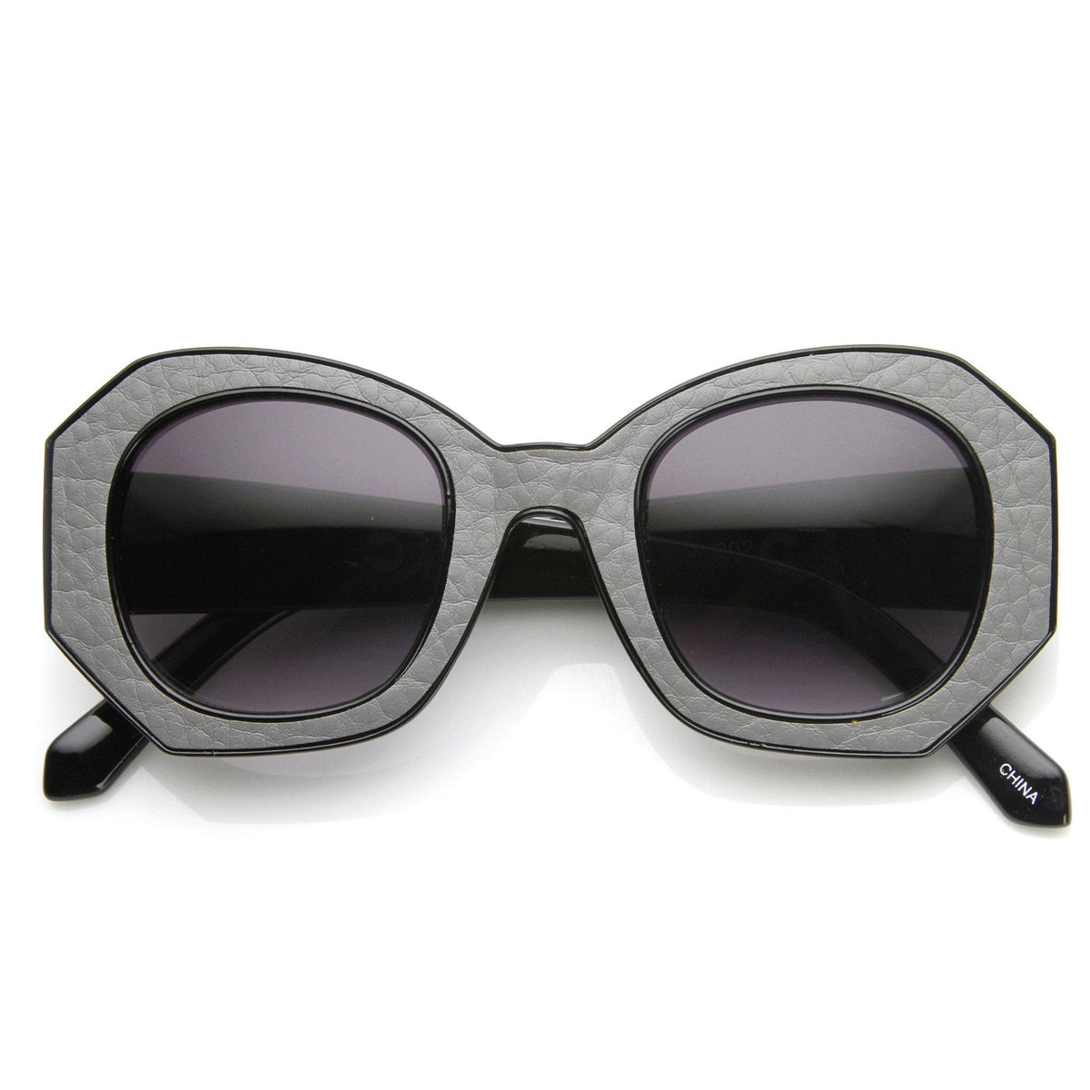 Women's Fashion Block Cut Hexagon Oversize Sunglasses