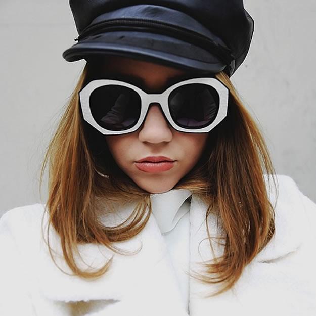 Women's Fashion Block Cut Hexagon Oversize Sunglasses