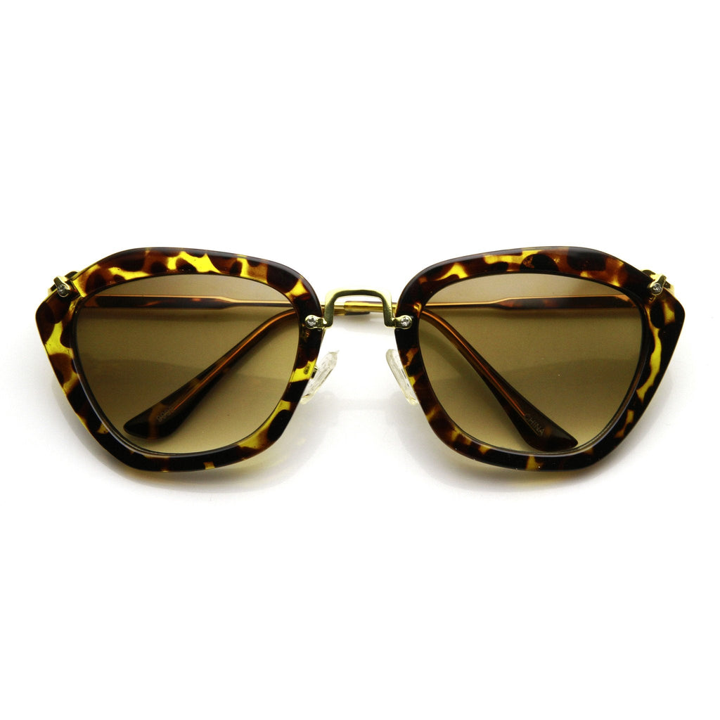 Fashion Hexagon Frame With Metal Accents Women's Sunglasses