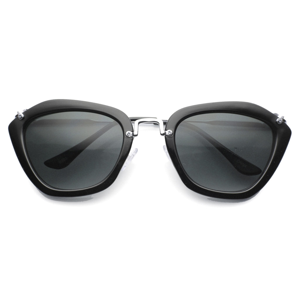 Fashion Hexagon Frame With Metal Accents Women's Sunglasses