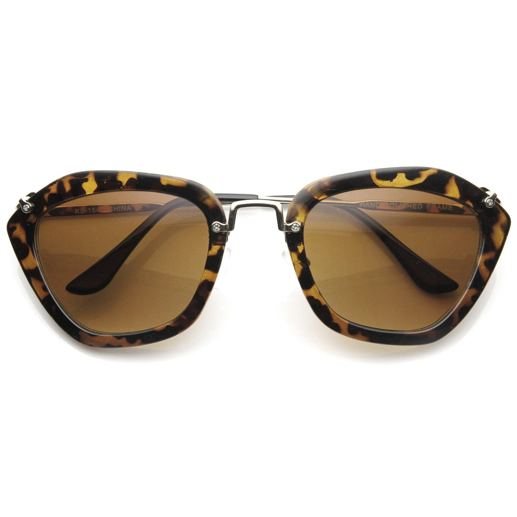 Fashion Hexagon Frame With Metal Accents Women's Sunglasses