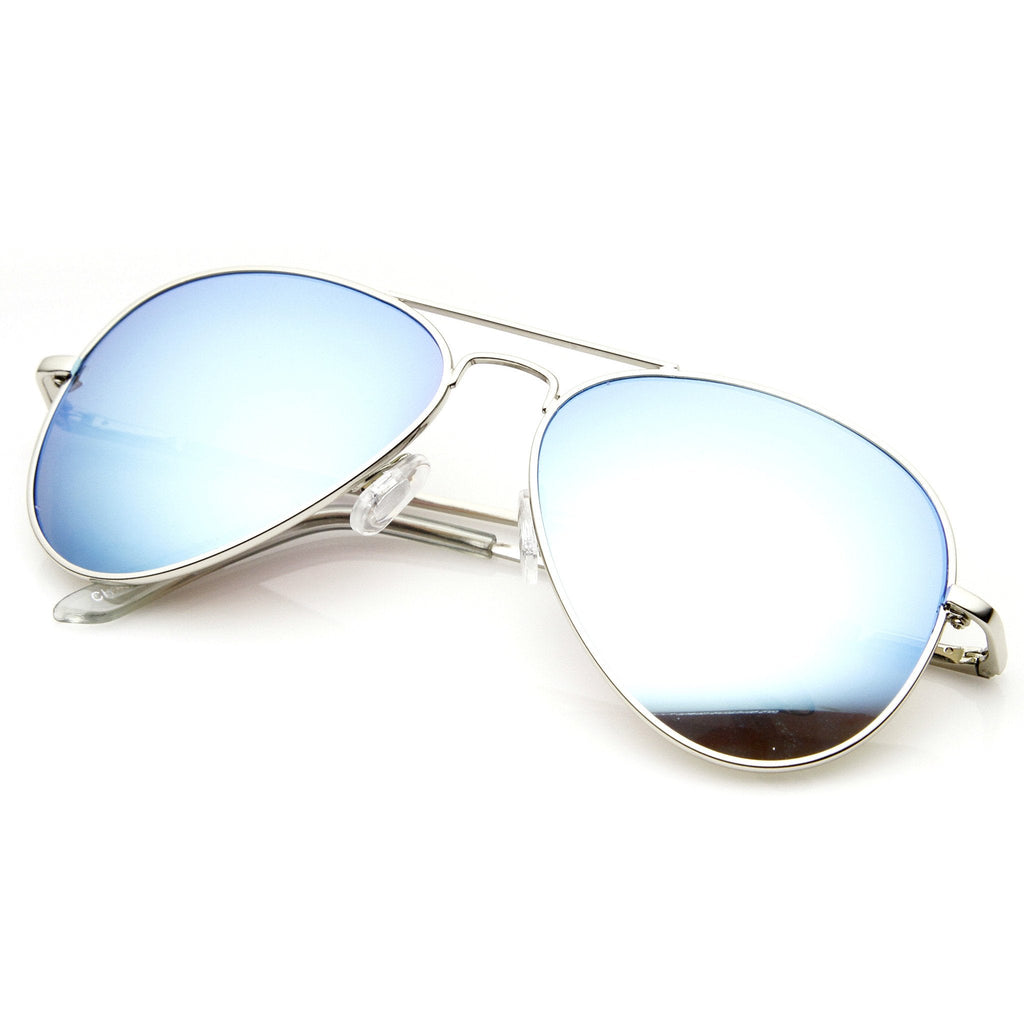 Premium Retro Flash Color Mirrored Lens Aviator Sunglasses