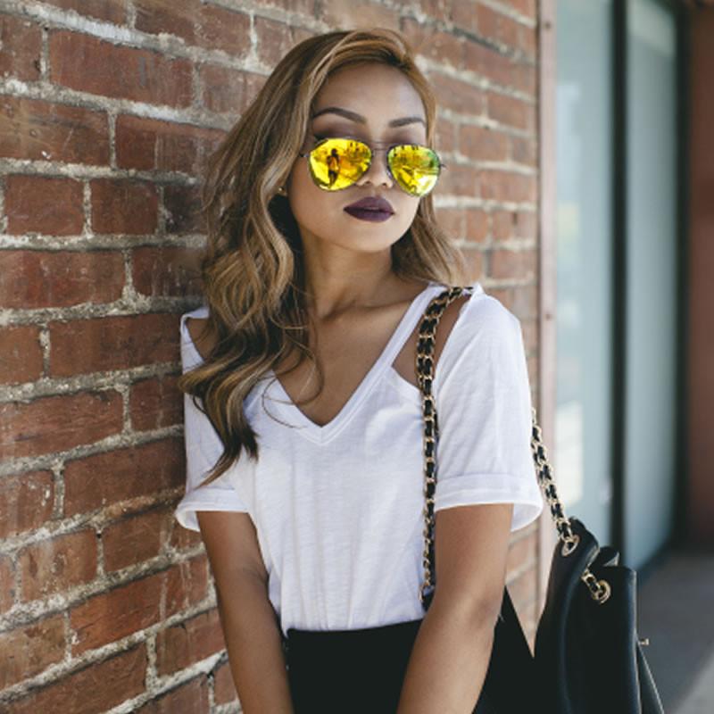 Premium Retro Flash Color Mirrored Lens Aviator Sunglasses