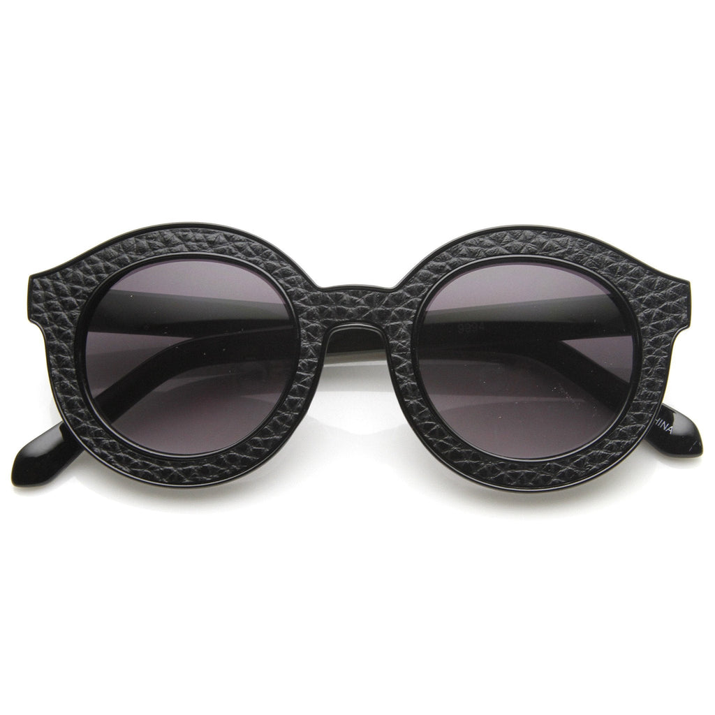 Indie Block Cut Pattern Round Women's Sunglasses