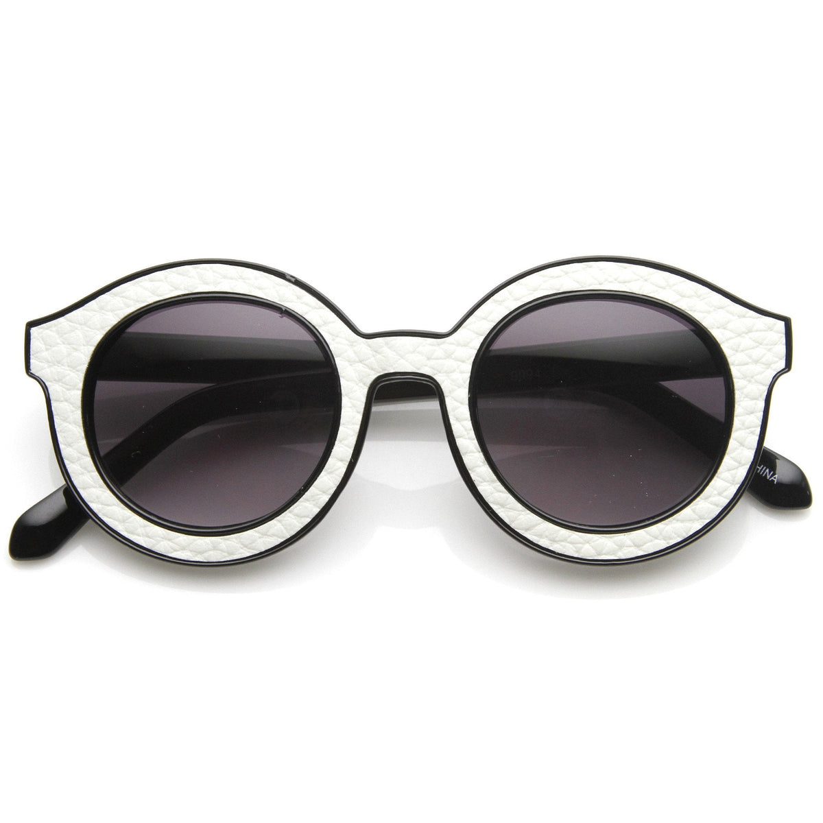 Indie Block Cut Pattern Round Women's Sunglasses