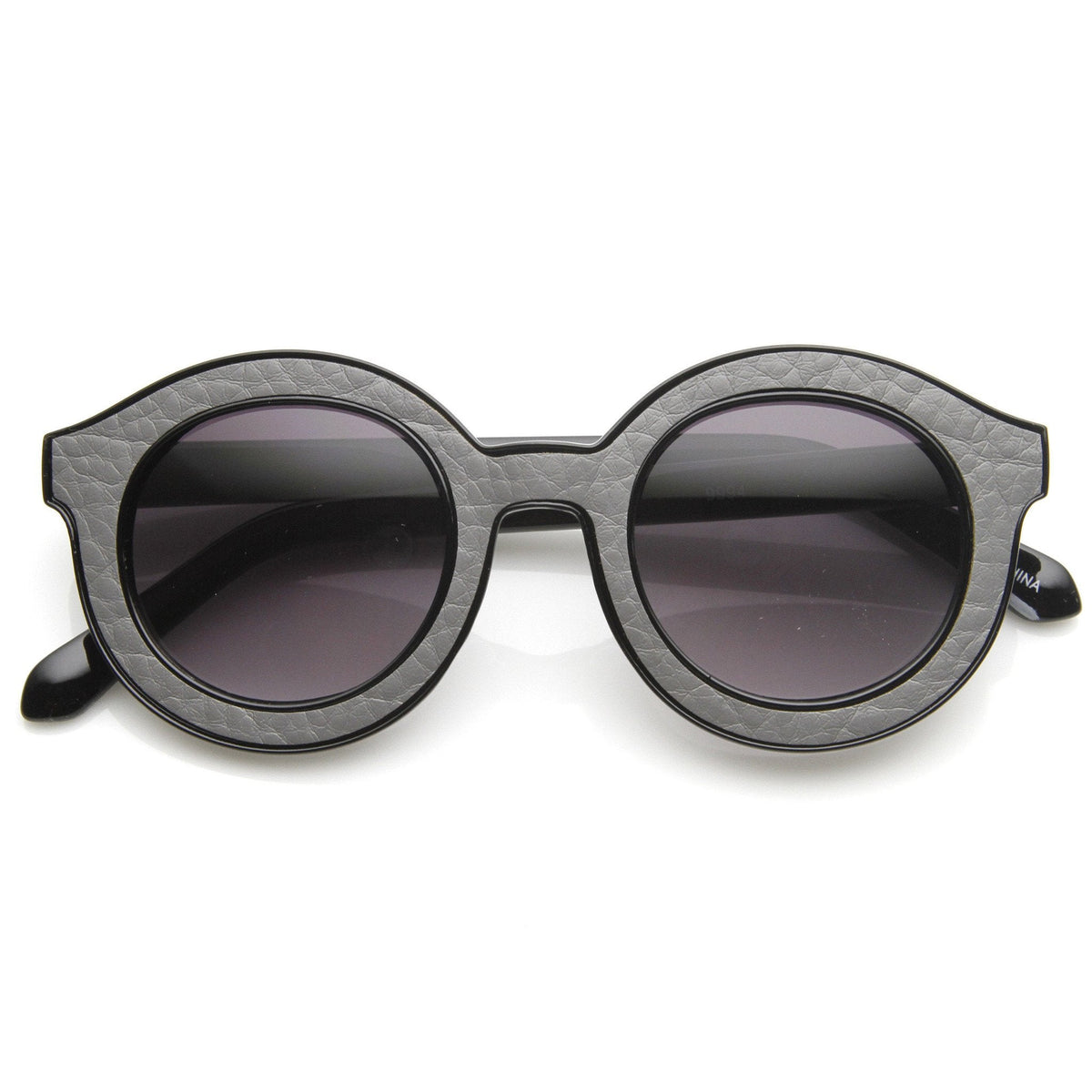 Indie Block Cut Pattern Round Women's Sunglasses