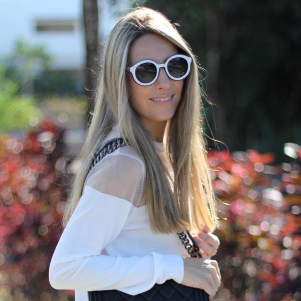 Indie Block Cut Pattern Round Women's Sunglasses
