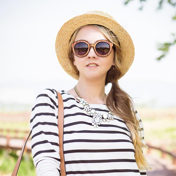 Indie Block Cut Pattern Round Women's Sunglasses