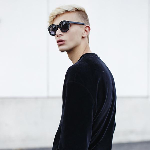 Indie Block Cut Pattern Round Women's Sunglasses