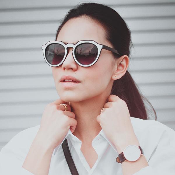 Women's Designer Block Cut Pattern Sunglasses