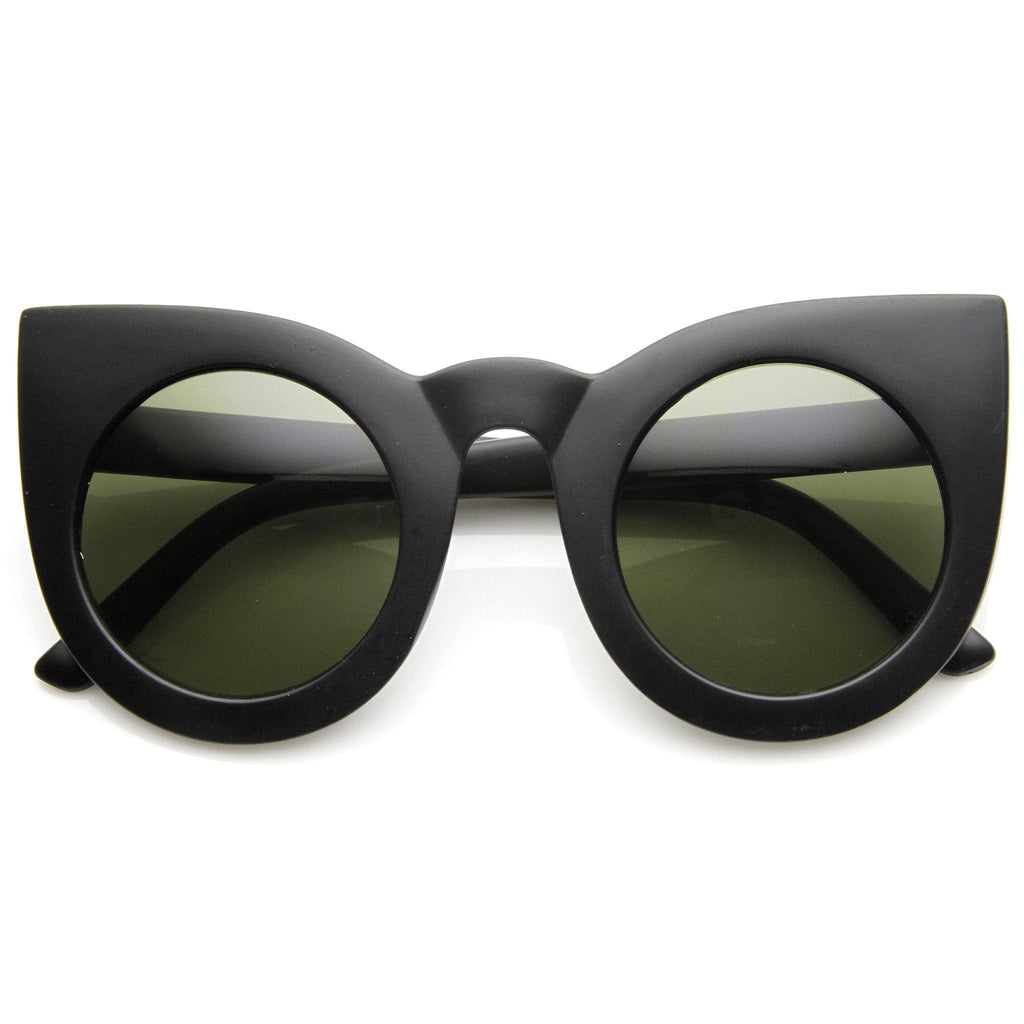 Designer Oversize Round Circle Pointed Cat Eye Sunglasses
