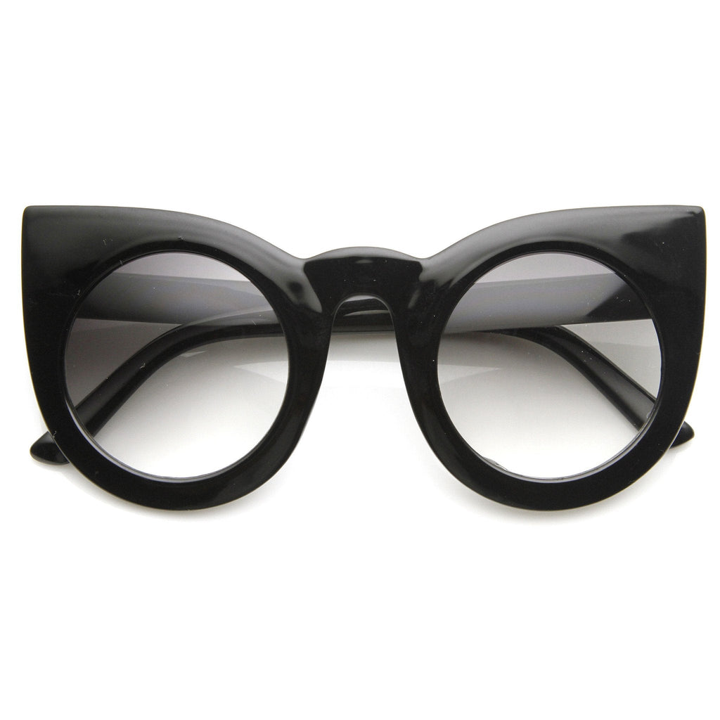 Designer Oversize Round Circle Pointed Cat Eye Sunglasses