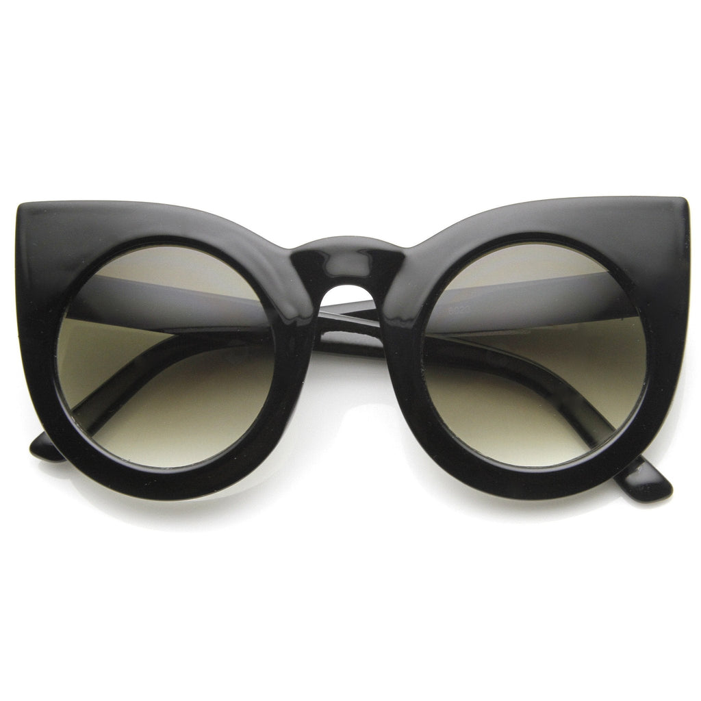 Designer Oversize Round Circle Pointed Cat Eye Sunglasses