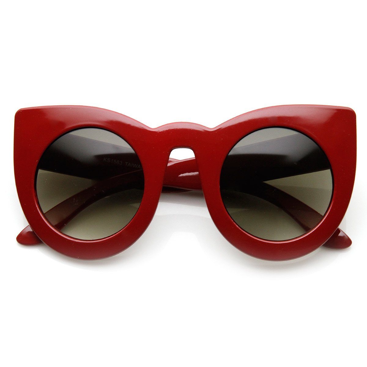 Designer Oversize Round Circle Pointed Cat Eye Sunglasses