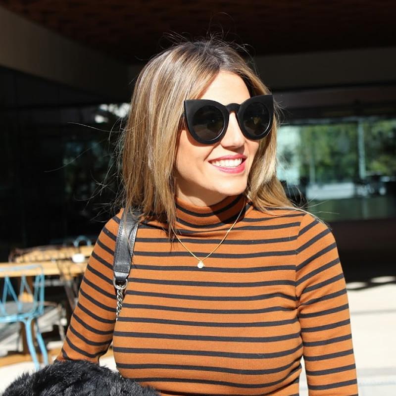 Designer Oversize Round Circle Pointed Cat Eye Sunglasses