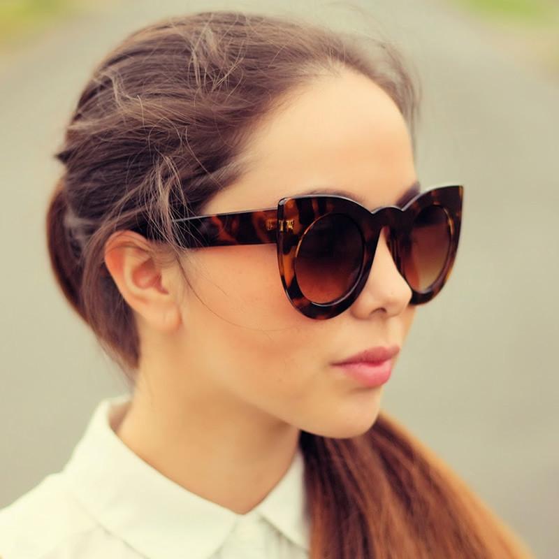 Designer Oversize Round Circle Pointed Cat Eye Sunglasses