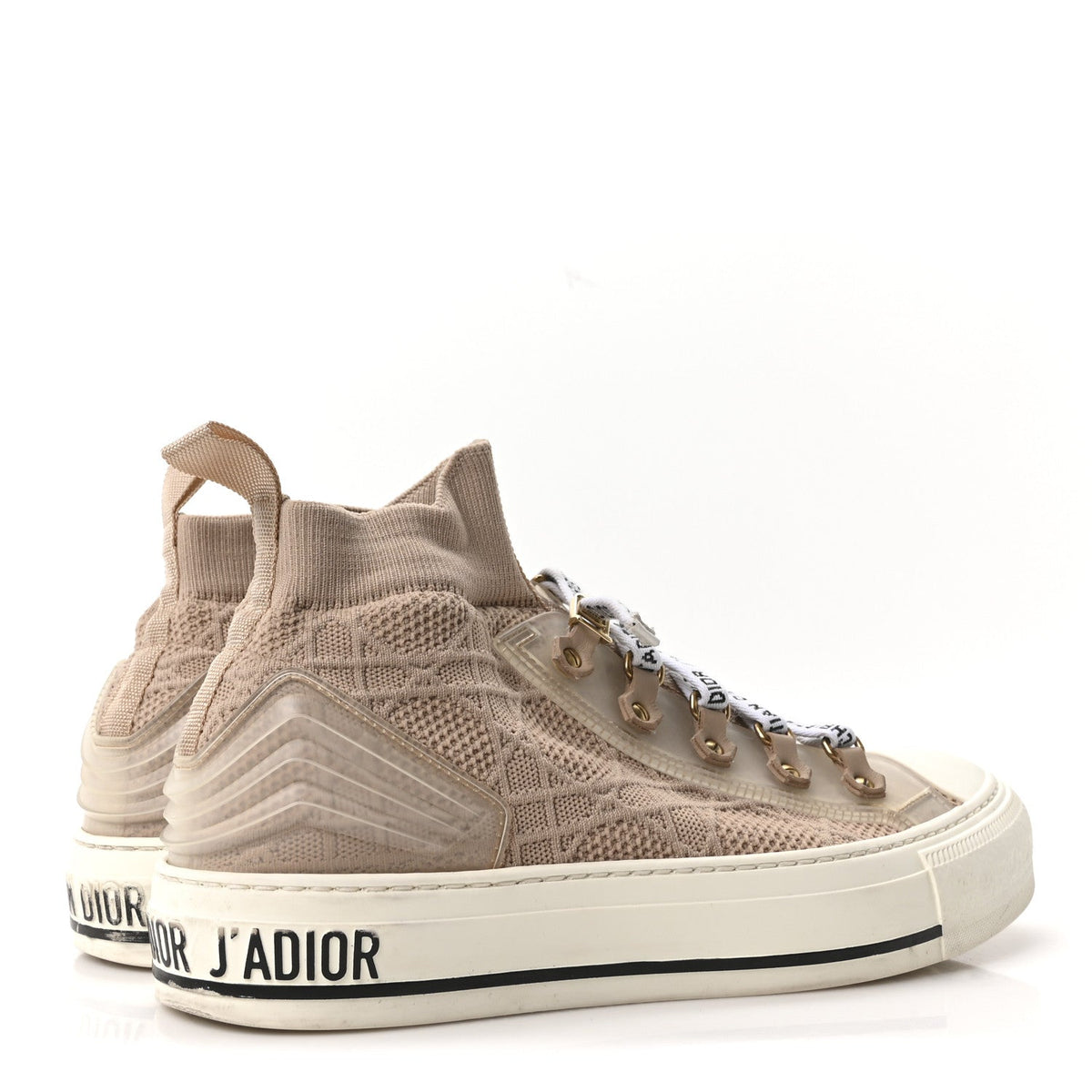 Technical Cannage Womens Walk'n Dior High Top Sneakers 38.5 Nude