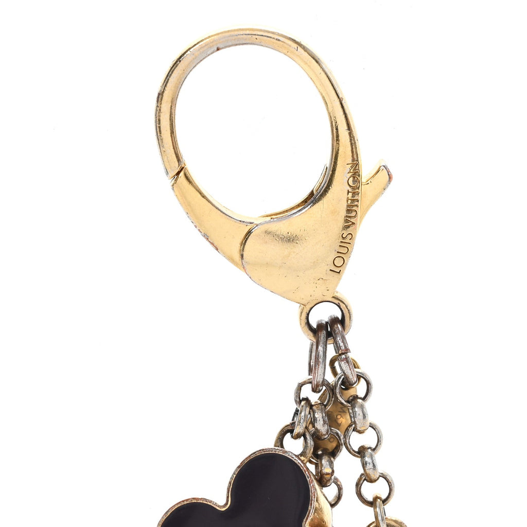 Metal Enamel Fleur De Monogram Bag Charm Dore