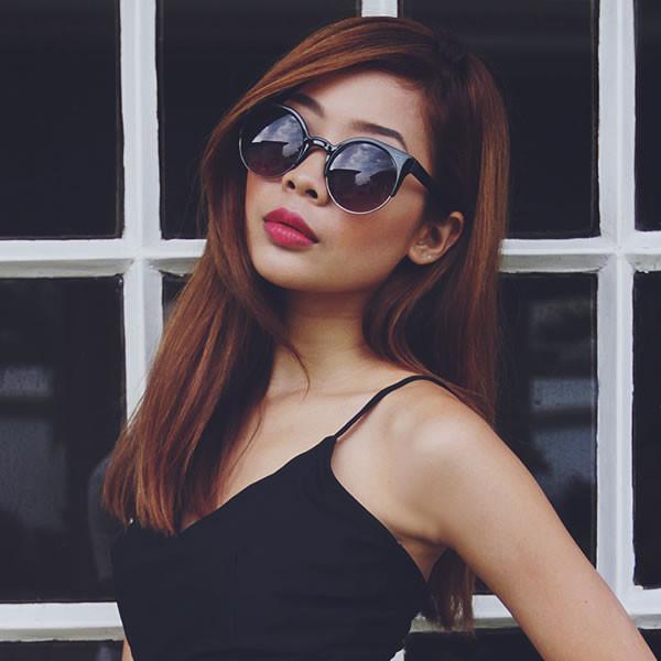 Super Round Half Frame Cat Eye Indie Sunglasses