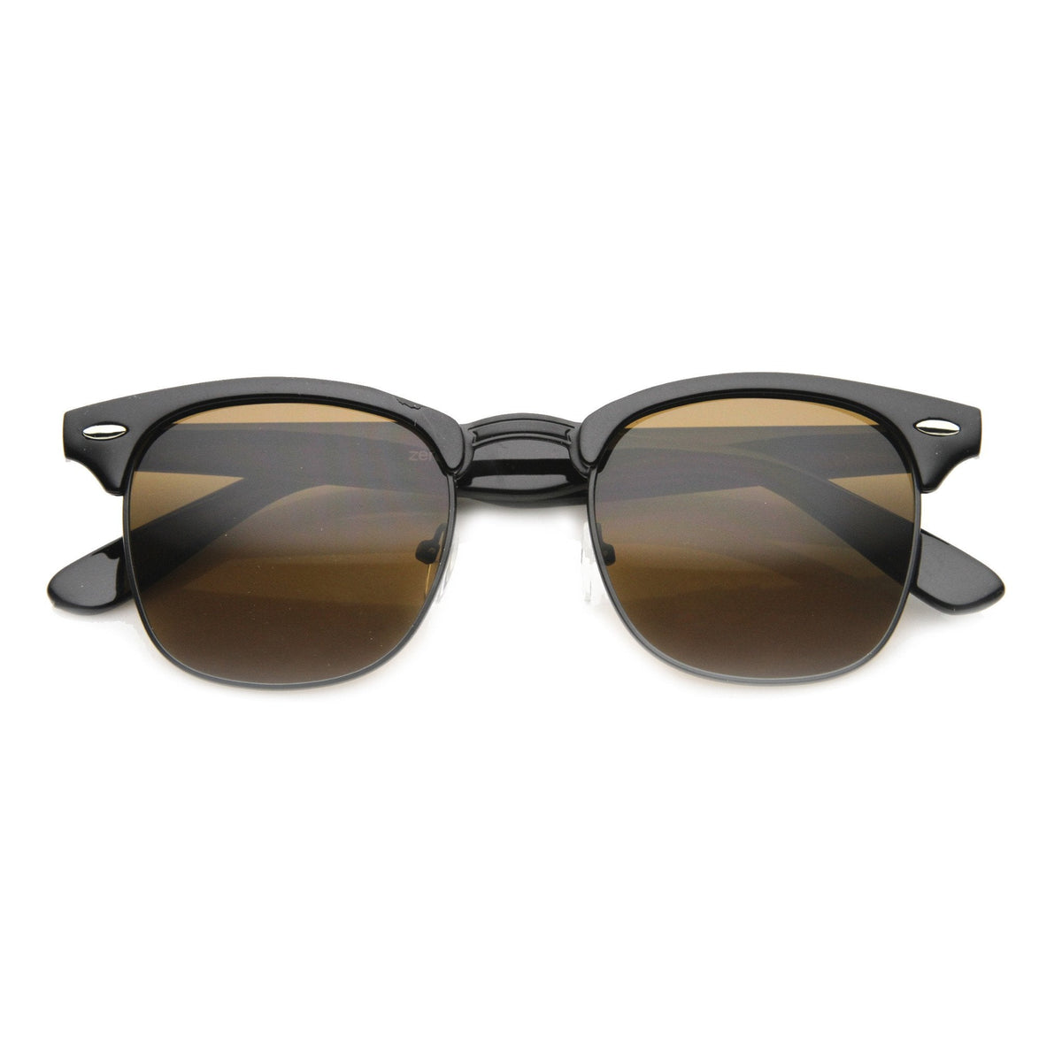 Indie Half Frame Horned Rim Vintage Inspired Sunglasses