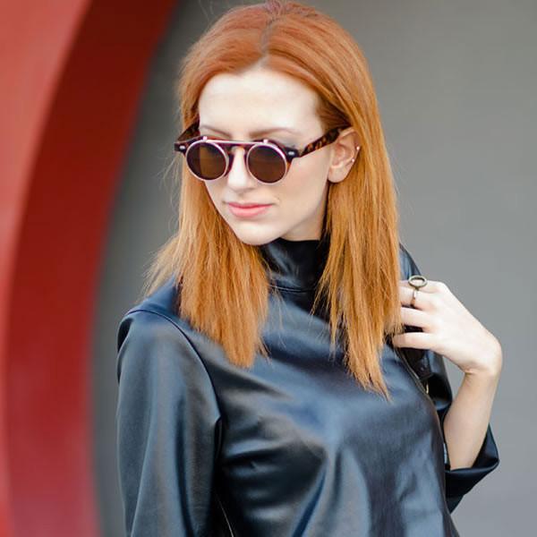 Vintage Retro Steampunk Round Flip Up Clear Lens Glasses