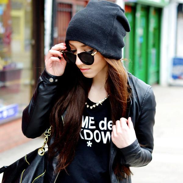 Vintage Artful European Fashion Horned Rim Sunglasses