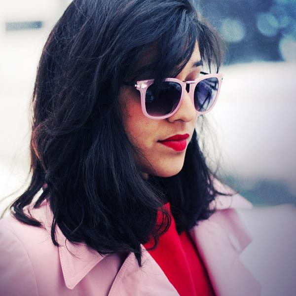 Vintage Artful European Fashion Horned Rim Sunglasses