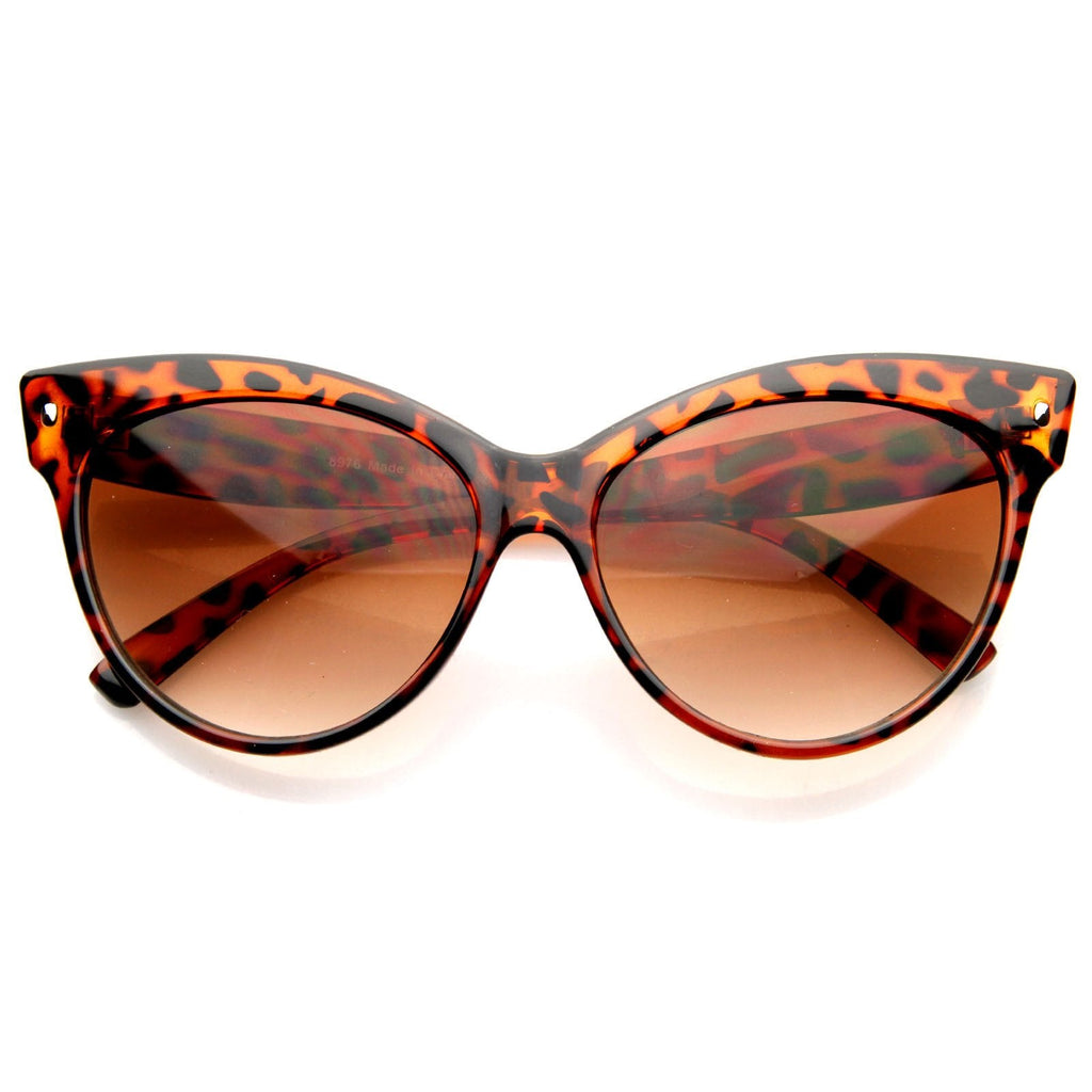 High Pointed Tip Inset Frame Oversize Cat Eye Sunglasses