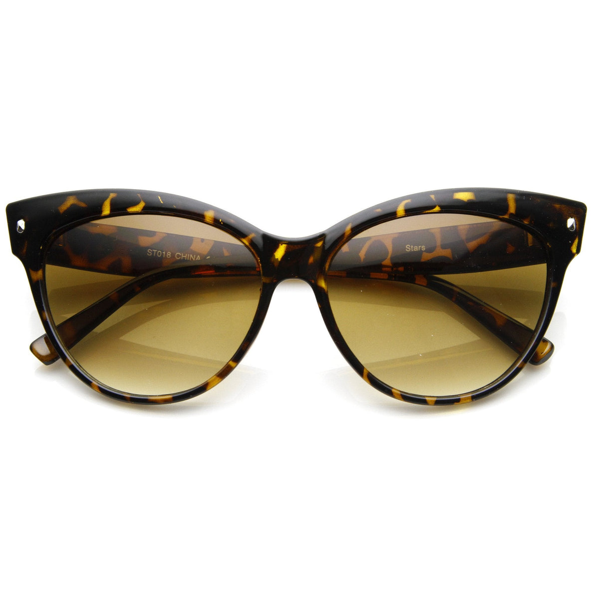 High Pointed Tip Inset Frame Oversize Cat Eye Sunglasses
