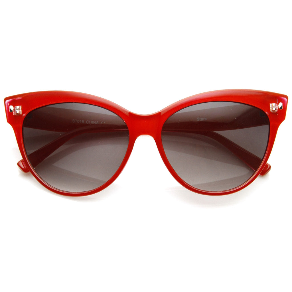 High Pointed Tip Inset Frame Oversize Cat Eye Sunglasses