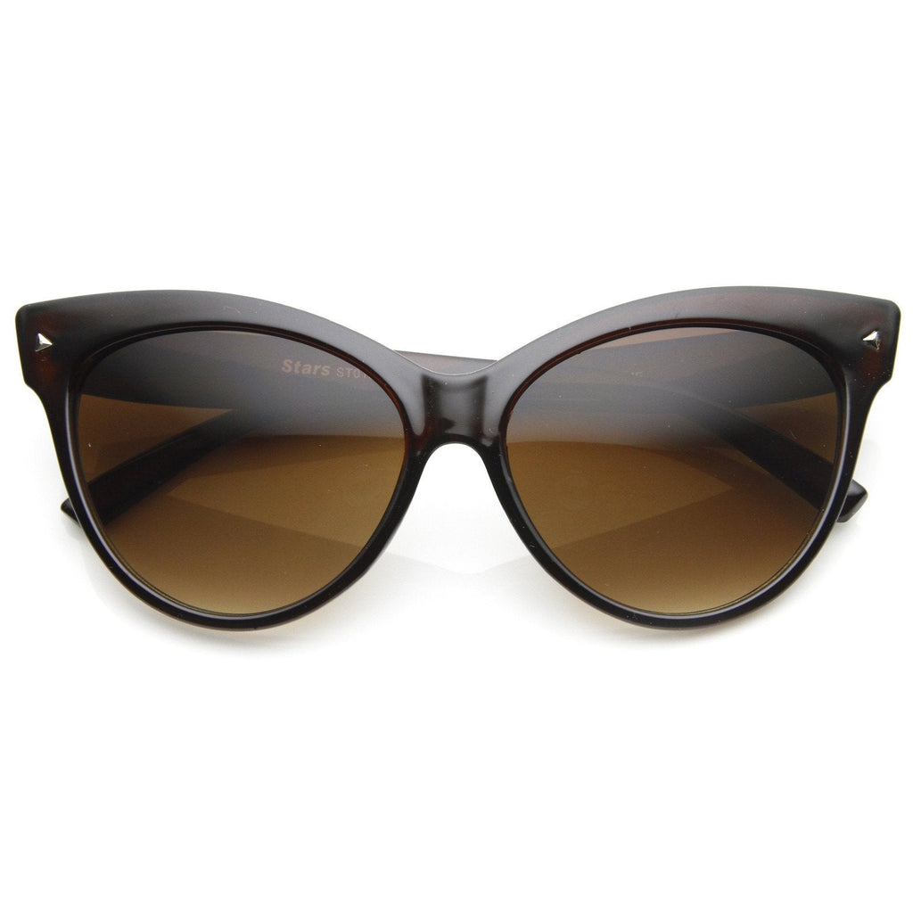 High Pointed Tip Inset Frame Oversize Cat Eye Sunglasses