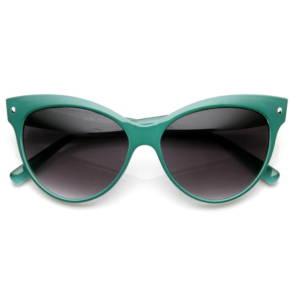 High Pointed Tip Inset Frame Oversize Cat Eye Sunglasses