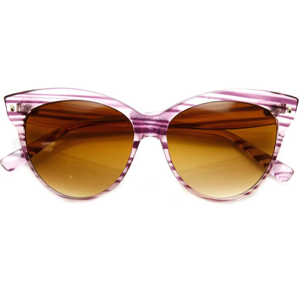 High Pointed Tip Inset Frame Oversize Cat Eye Sunglasses