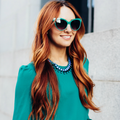 High Pointed Tip Inset Frame Oversize Cat Eye Sunglasses