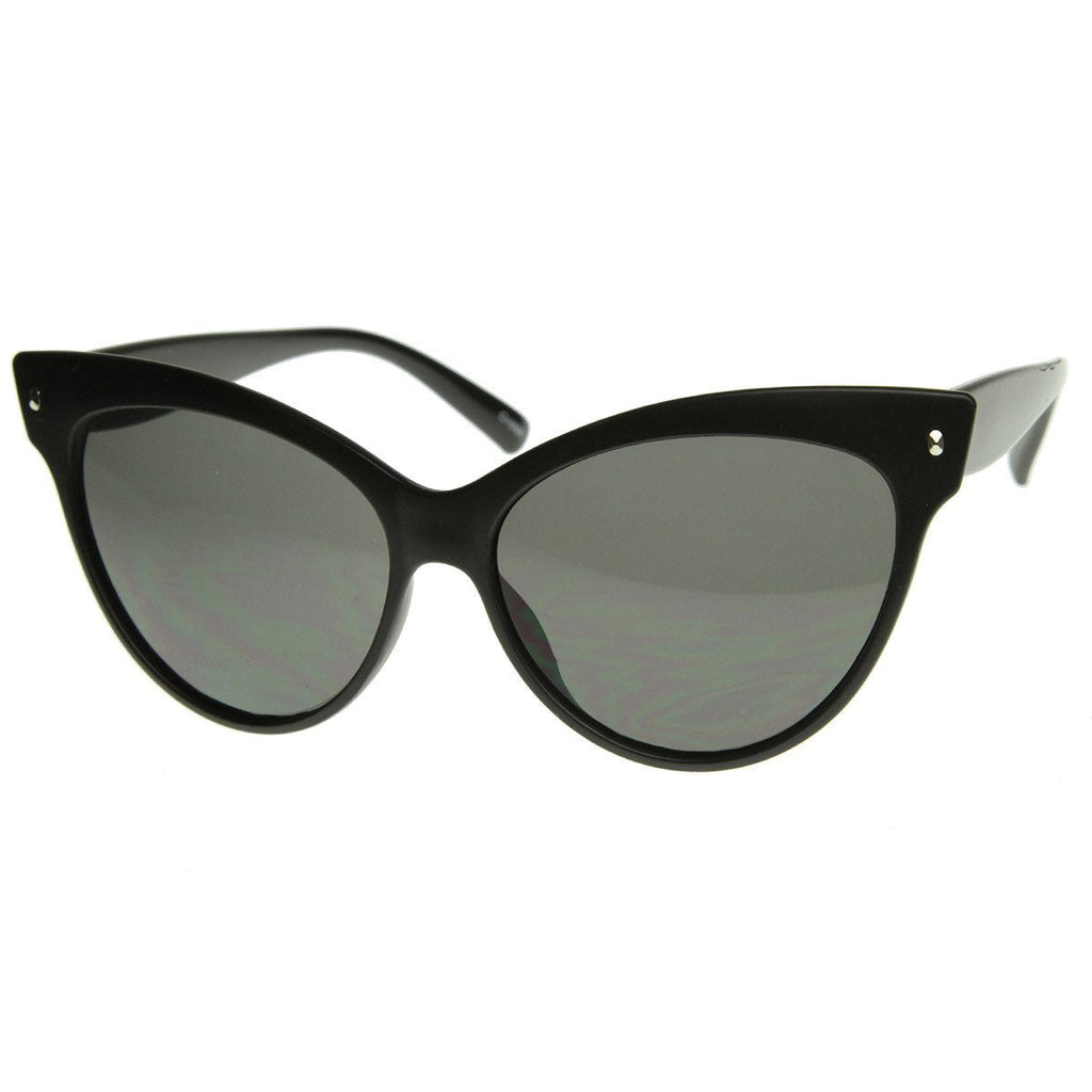 High Pointed Tip Inset Frame Oversize Cat Eye Sunglasses