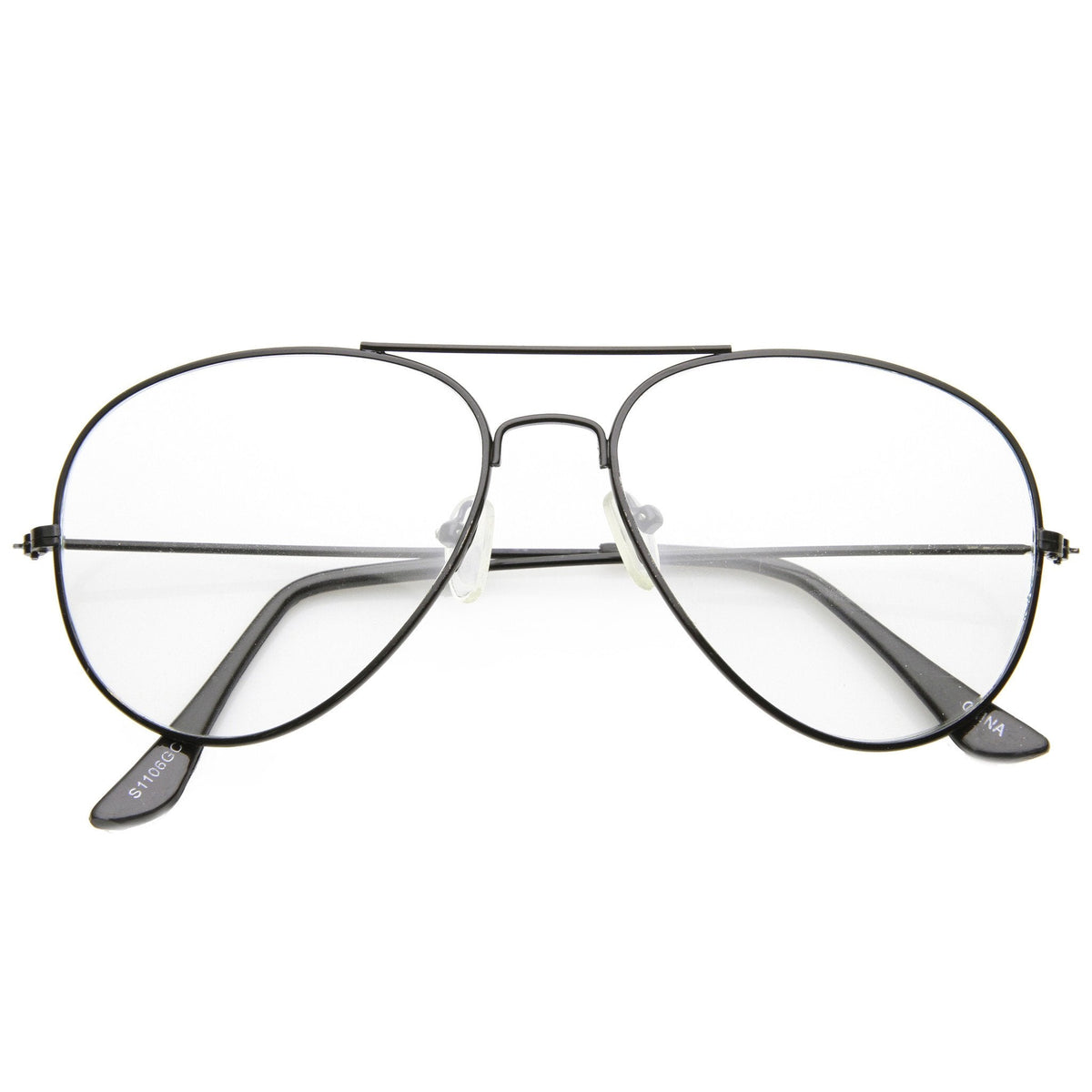 Retro Full Metal Aviator Dapper Clear Lenses Glasses