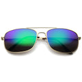 Men's Sports Square Gold Metal Mirrored Lens Aviator Sunglasses A026