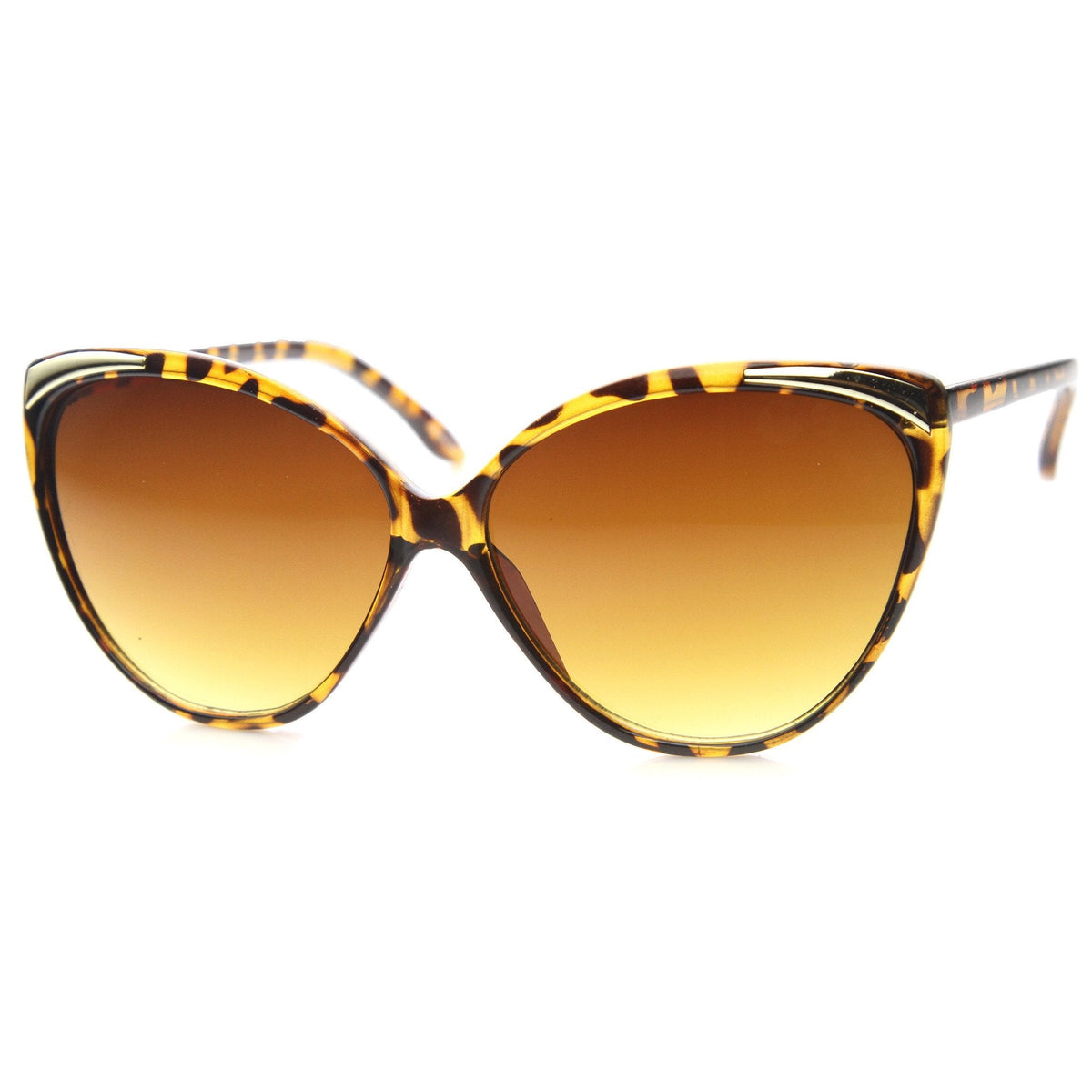 Women's Oversize Detailed Cat Eye Gradient Lens Sunglasses A011