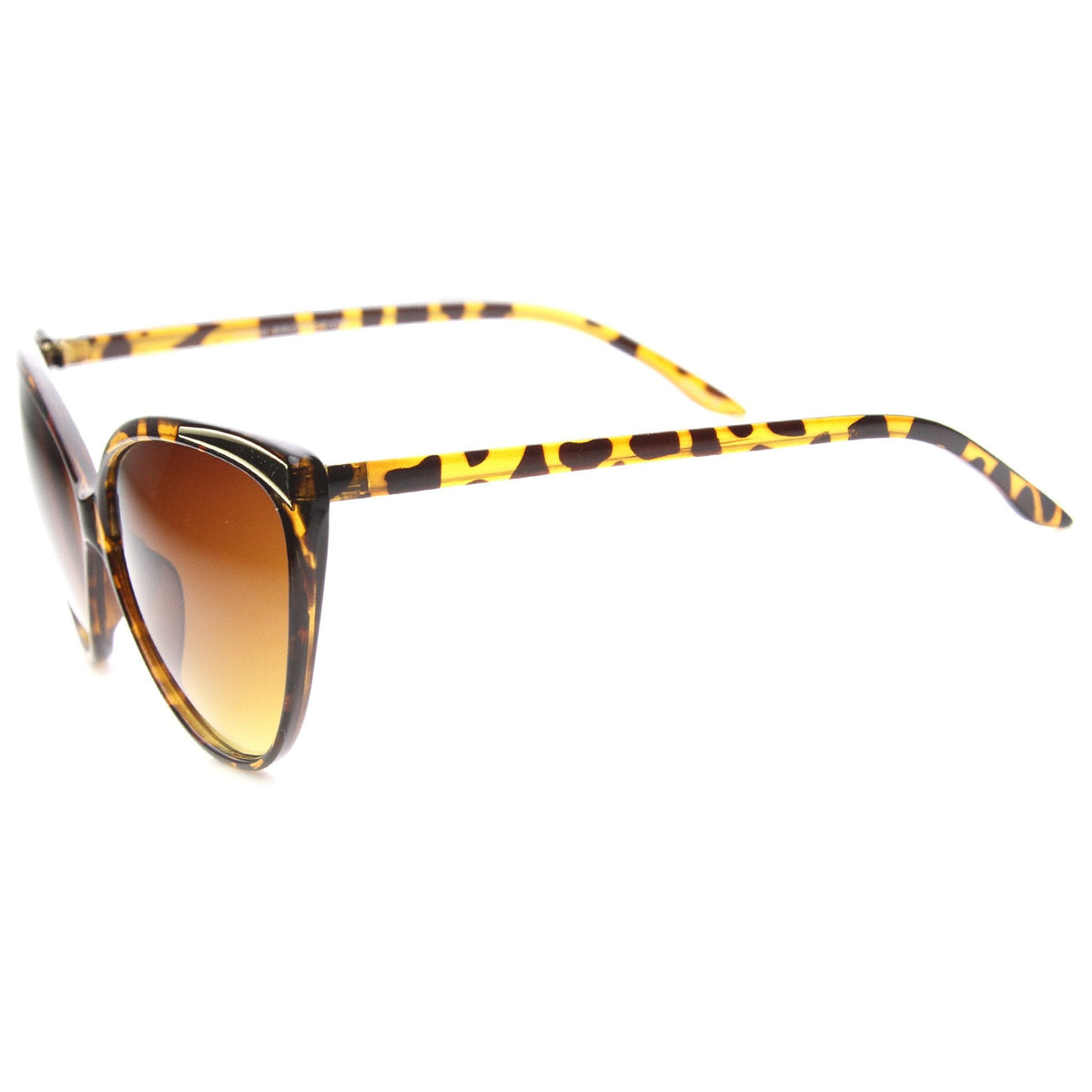 Women's Oversize Detailed Cat Eye Gradient Lens Sunglasses A011