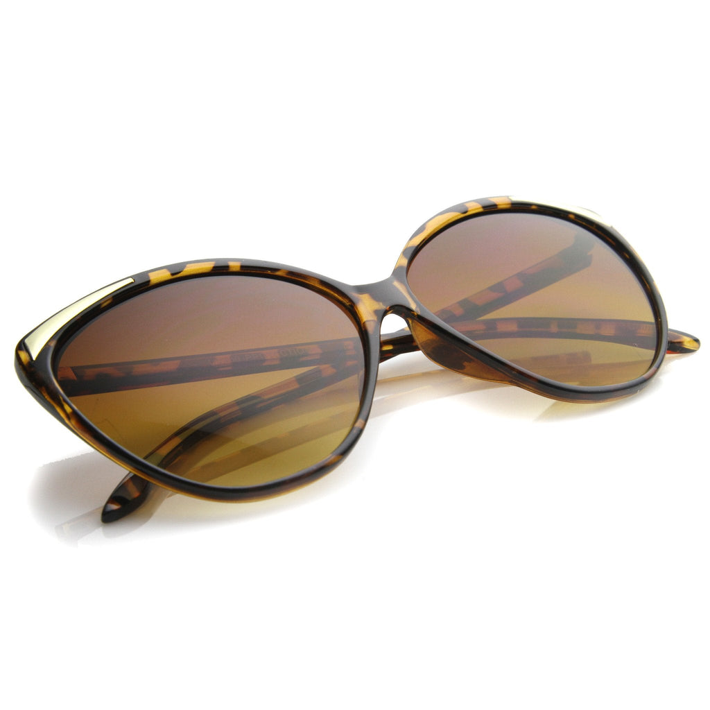 Women's Oversize Detailed Cat Eye Gradient Lens Sunglasses A011