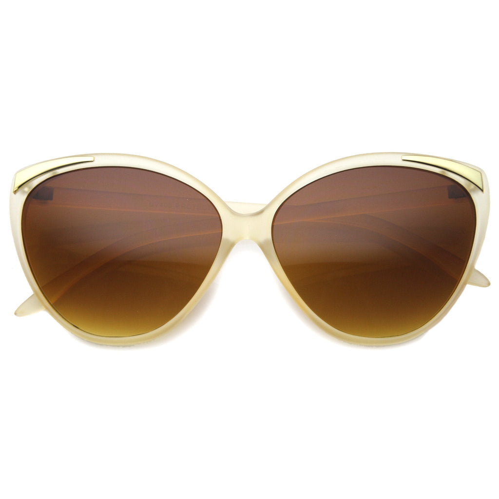 Women's Oversize Detailed Cat Eye Gradient Lens Sunglasses A011