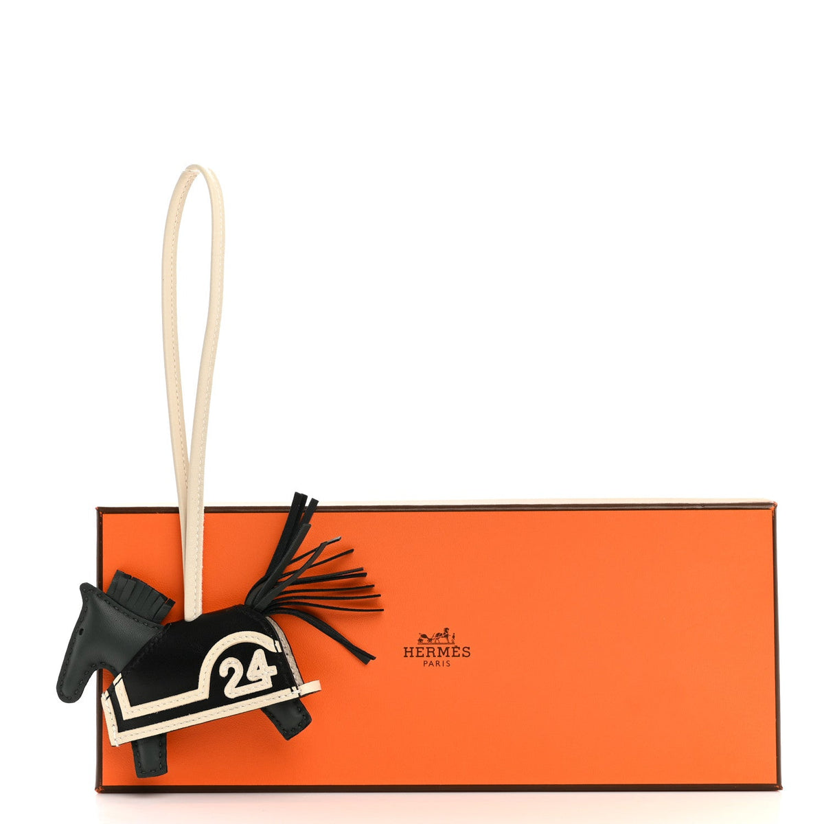 Milo Lambskin Grigri Rodeo Robeo 24 Bag Charm PM Vert Mangrove Black Craie