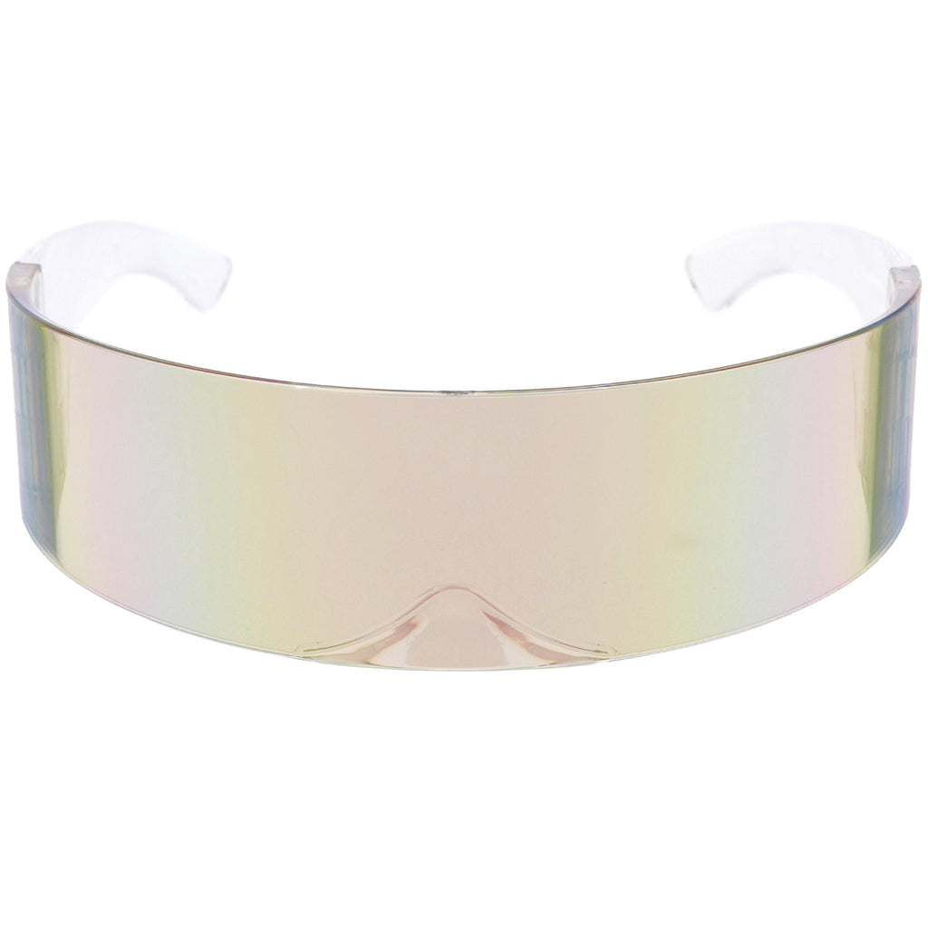 Futuristic Retro Mirror Wrap Around Shield Sunglasses 8762