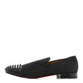 Mens Matte Denim Spooky Spike Flat Loafers 45 Black