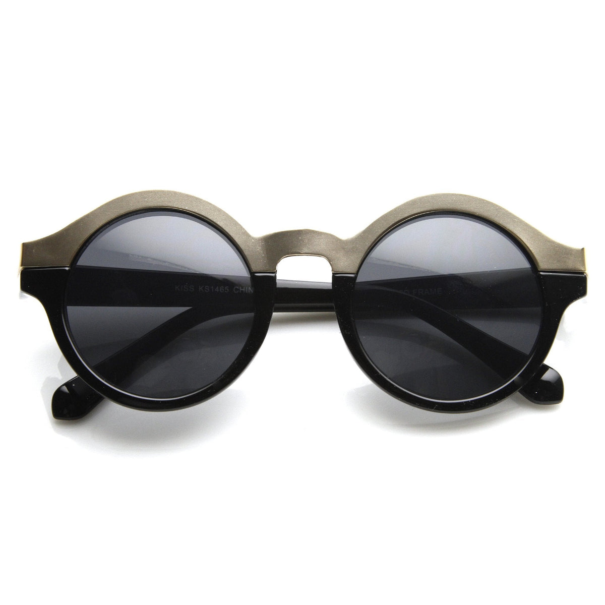 Women's Designer Two Tone Round Sunglasses