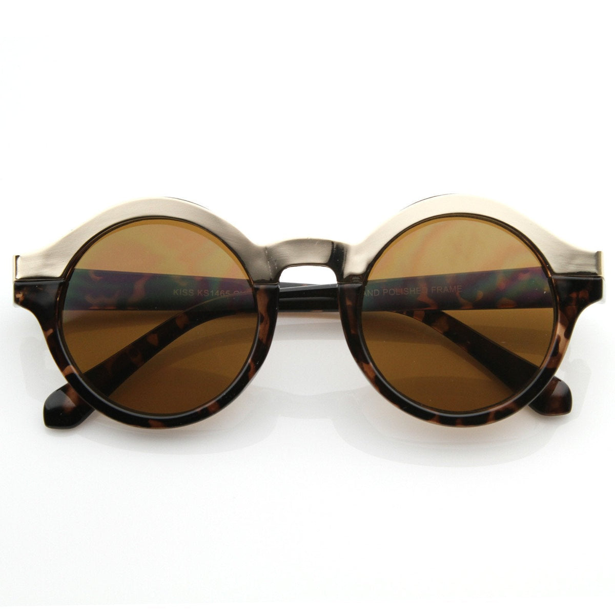 Women's Designer Two Tone Round Sunglasses