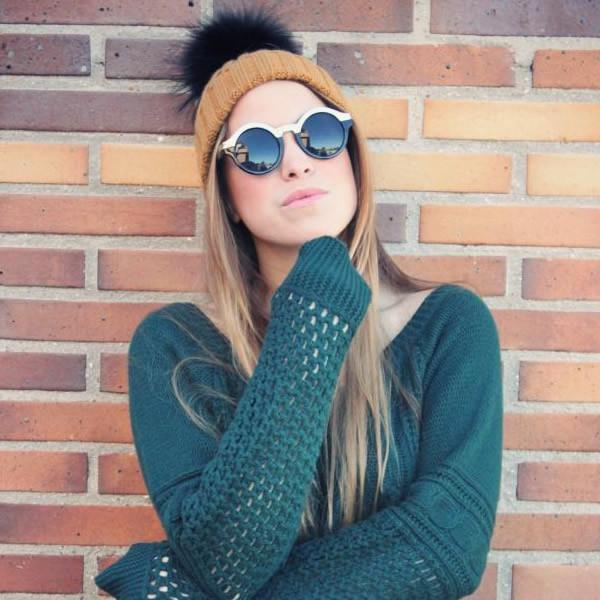 Women's Designer Two Tone Round Sunglasses