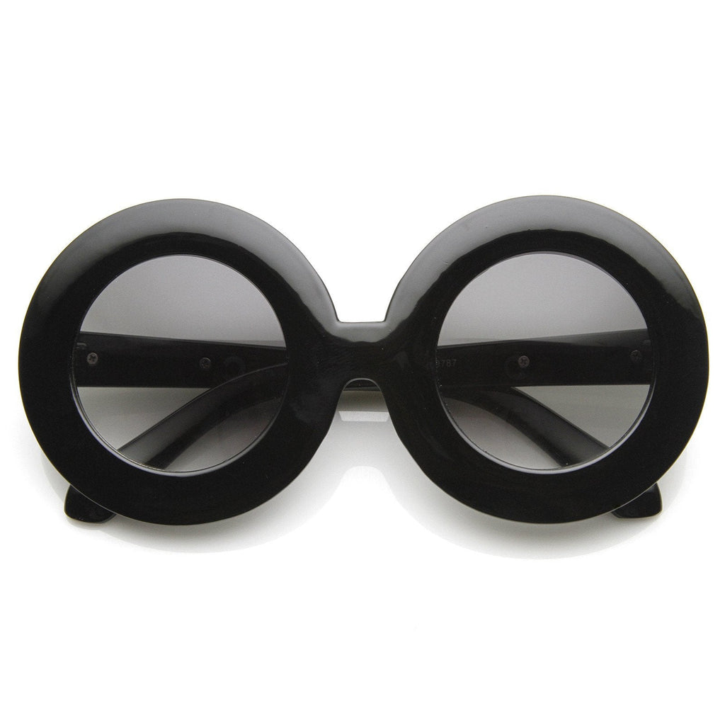 Women's Thick Oversize Designer Fashion Round Sunglasses