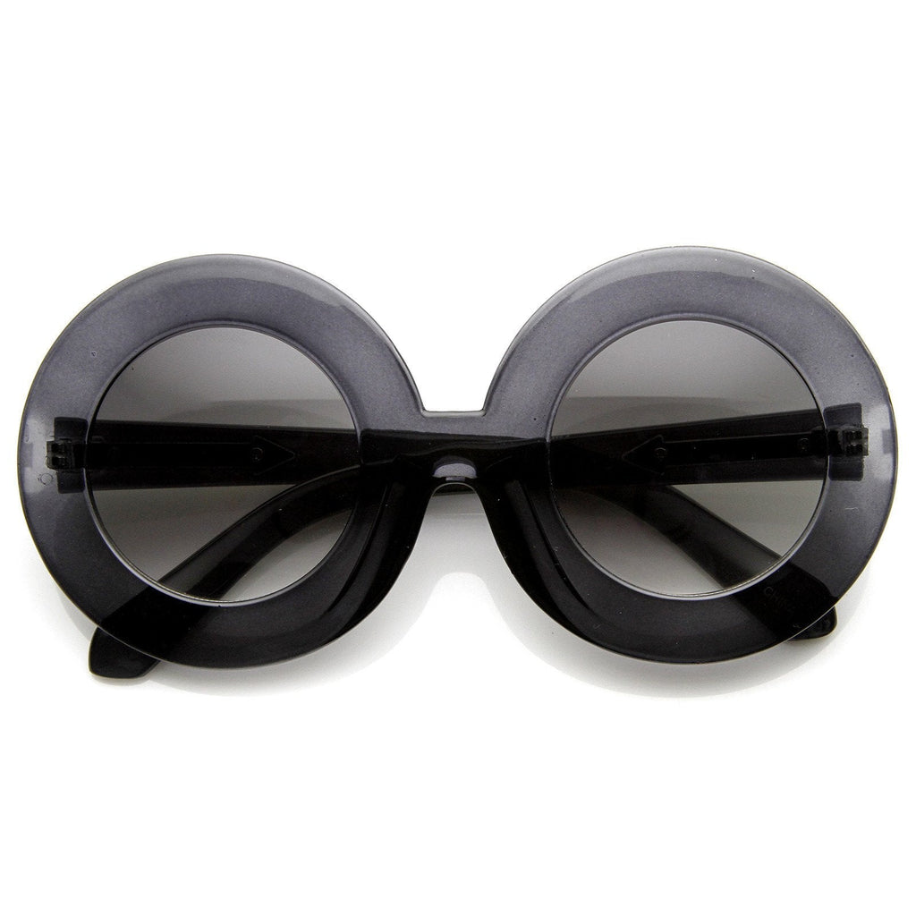 Women's Thick Oversize Designer Fashion Round Sunglasses