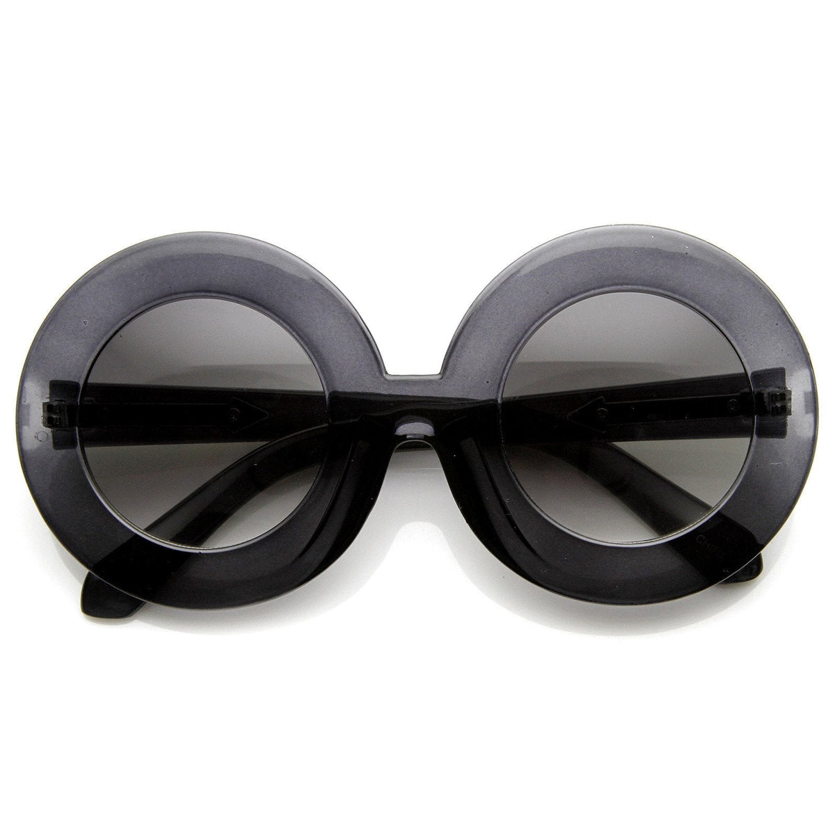 Women's Thick Oversize Designer Fashion Round Sunglasses